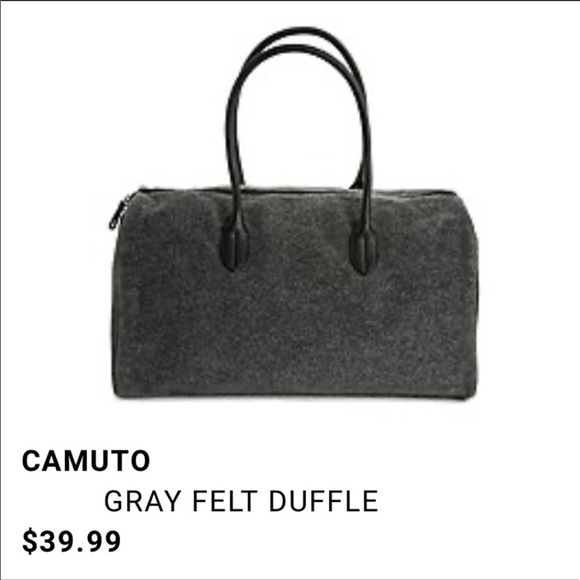 🆕 Travel Duffel Bag Tote GREY Wool Felt - Picture 12 of 16